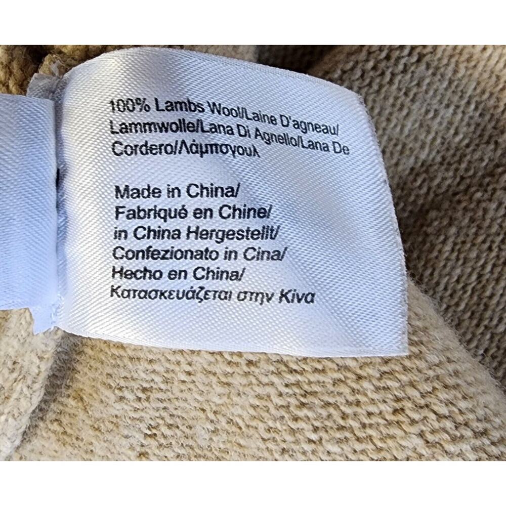 Brooks Brothers Sweater Womens Large Beige Tan Lambs Wool Soft Cozy Cottage Bow - Picture 12 of 15